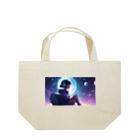 moesoraの音楽を聴く女性 Lunch Tote Bag