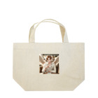 MACHIKO-OMOROのコーヒーブレイク☕を楽しむイケメン天使　まきゃべる Lunch Tote Bag