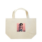 SaltyCookie Design Worksの猫好きの女の子のファッション(1) Lunch Tote Bag