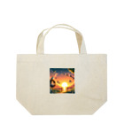 Animal Canvas Collectionの夕焼け小焼けの森の小鳥 ランチトートバッグ