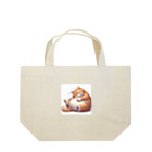 ニャーちゃんショップのイビキをかいて眠るポッチャリ猫 Lunch Tote Bag