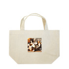 Colorful Canvasの寝相の悪いコーギー Lunch Tote Bag