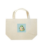 ganeshaのおもちゃの本を持ったかわいいカメ Lunch Tote Bag