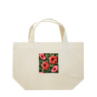 オンラインショップイエローリーフの赤い花ハイビスカス鮮やか      Lunch Tote Bag