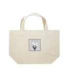 rilybiiのgrayish color × white × charcoal ×  tulip bouquet ランチトートバッグ