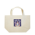 ヨガシャンティのヨガシャンティロゴ入り呼吸法する女性 Lunch Tote Bag