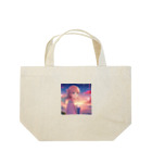 yumeの風になびく髪を持つ可憐な女の子 Lunch Tote Bag