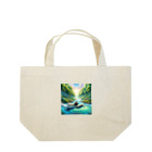 k.a.u.j.7の時間の流れを象徴する川の中でゆったりと泳ぐ、ナマケモノの姿🌿 Lunch Tote Bag