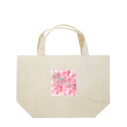 ペコりんショップのピンクフラワーバタフライ Lunch Tote Bag