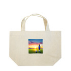 musashiyaの夕日とサッカー少年 Lunch Tote Bag