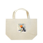 キャツアイのチューリップで反省するネコ Lunch Tote Bag