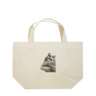 グレージュ猫ロッタン🐈‍⬛のよそ見ロッタン Lunch Tote Bag
