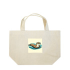 suke3kaku3の愛らしい表情のカワウソがプカプカ Lunch Tote Bag