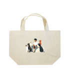 ユニークウエアの犬に囲まれて Lunch Tote Bag