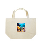 光るハイビスカスの珊瑚と亀 Lunch Tote Bag