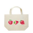 ピヨデザインのいちごみっつ Lunch Tote Bag