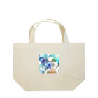 meke flowersのマリンブルーローズのおしゃれな花柄 Lunch Tote Bag