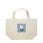 可愛い動物マトリョーシカの猫のマトリョーシカ（薄い紺色） ランチトートバッグ