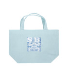 Ａ’ｚｗｏｒｋＳのSKULL&BONE TRIBAL GRUNGE WHT ON DENIM Lunch Tote Bag