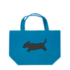 CHOSANAの走る犬 ダックス ブラック Lunch Tote Bag