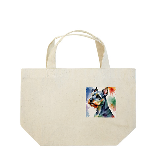 ミニチュアシュナウザー　レインボー柄 Lunch Tote Bag