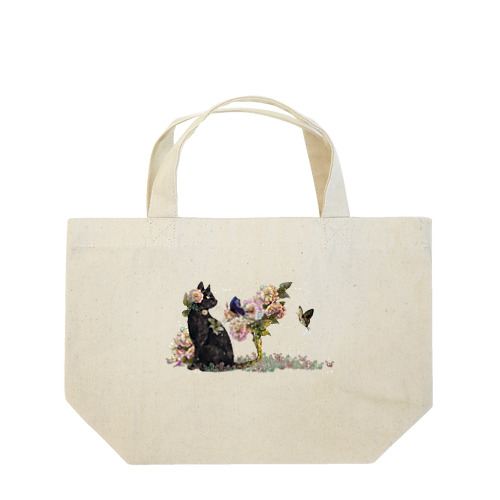 黒猫の夢花 Lunch Tote Bag