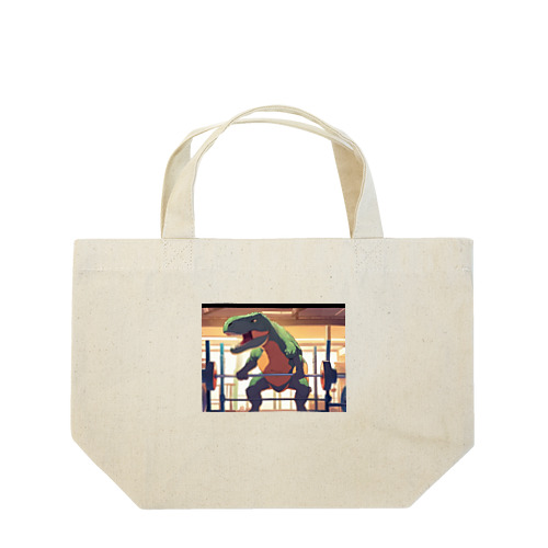 筋トレをする恐竜 Lunch Tote Bag