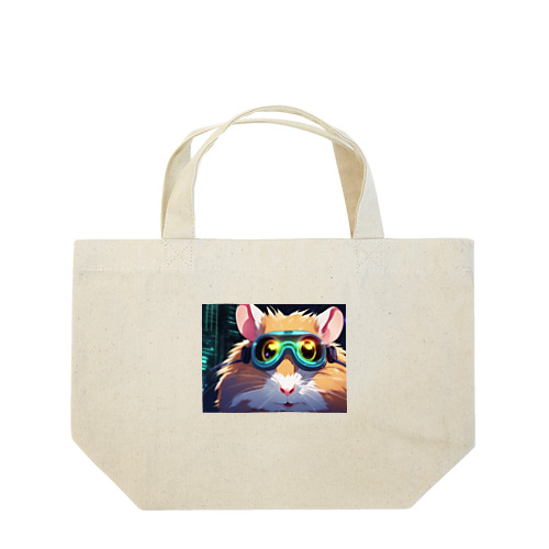 「夢のような夜の世界、ハムスターのアニメチックな冒険！」 Lunch Tote Bag