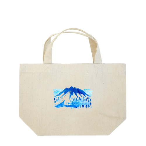 white summer mountain Lunch Tote Bag