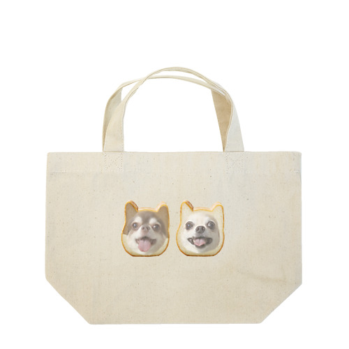 チワワのメロとミルクがパンになっちゃった！？ Lunch Tote Bag