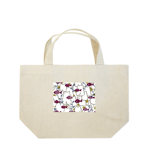 猫と魚と Lunch Tote Bag