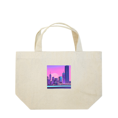 ネオンカラーで輝く都市3 Lunch Tote Bag