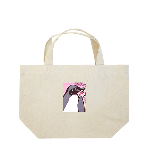 ペンギンと桜の木 Lunch Tote Bag