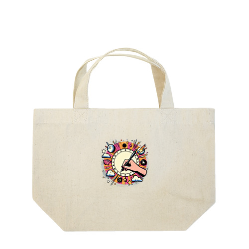 キャンバスに絵を描く女性 Lunch Tote Bag