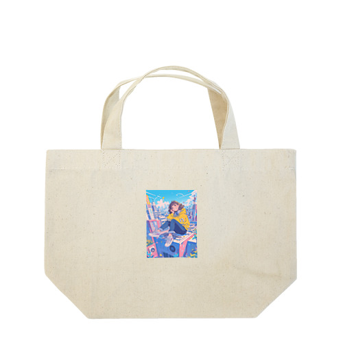 東京スカイラインの静寂：ポップな東京 Lunch Tote Bag