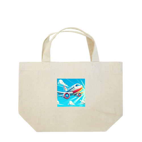 空飛ぶ飛行機のイラスト Lunch Tote Bag