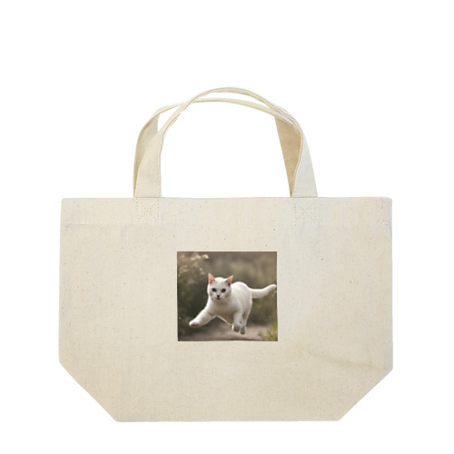 フォトプリント美形白猫 Lunch Tote Bag