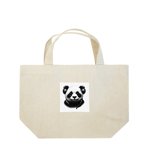 Headphones & Pandas（ヘッドホン & パンダ） Lunch Tote Bag