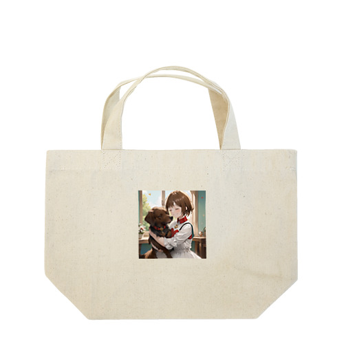 少女と愛犬 Lunch Tote Bag