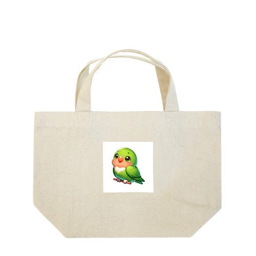 鮮やかなグリーンカラーのセキセイインコ Lunch Tote Bag