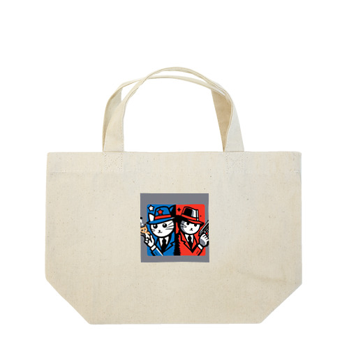 ライバル同士の猫 Lunch Tote Bag