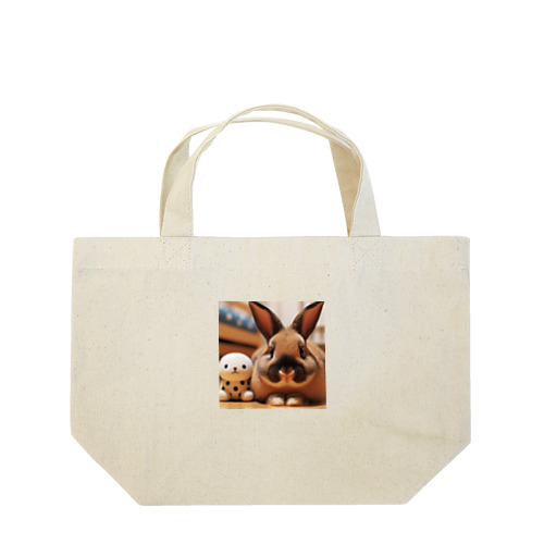 ぬいぐるみとうさぎ Lunch Tote Bag