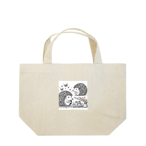 対面ハリネズミ Lunch Tote Bag