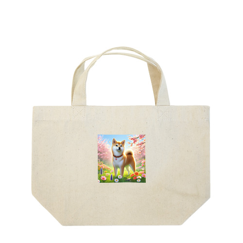 春の柴犬の冒険 Lunch Tote Bag