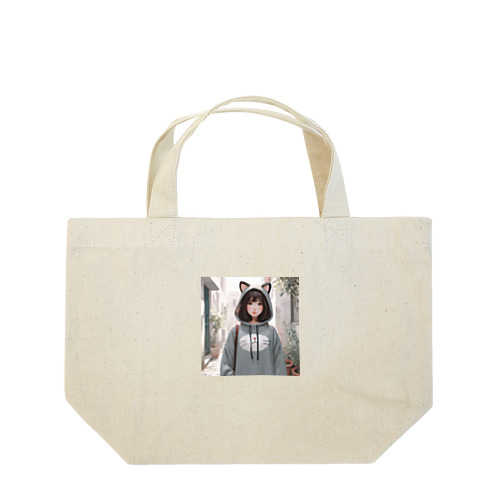 猫パーカーの女の子(7) Lunch Tote Bag