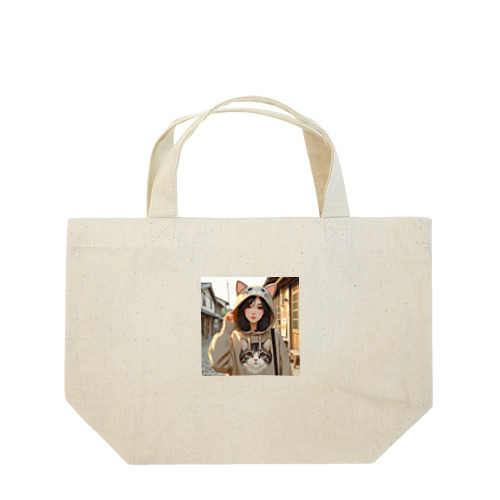 猫パーカーの女の子(4) Lunch Tote Bag