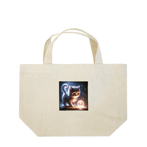 探究の光、夜を歩く猫 Lunch Tote Bag