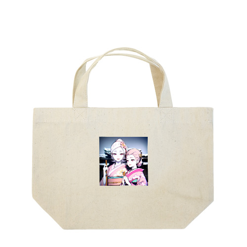 白く透き通る肌の娘達 Lunch Tote Bag