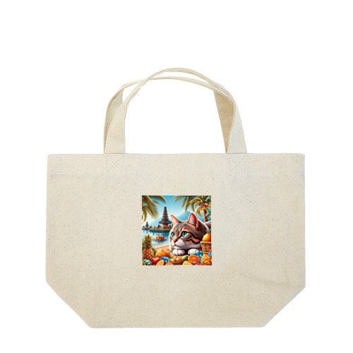 旅大好きなカッコいいねこがバリ島でのんびり Lunch Tote Bag