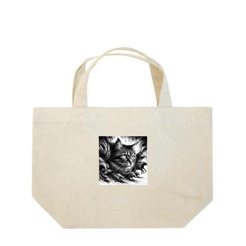 躍動感ある、、ネコ Lunch Tote Bag